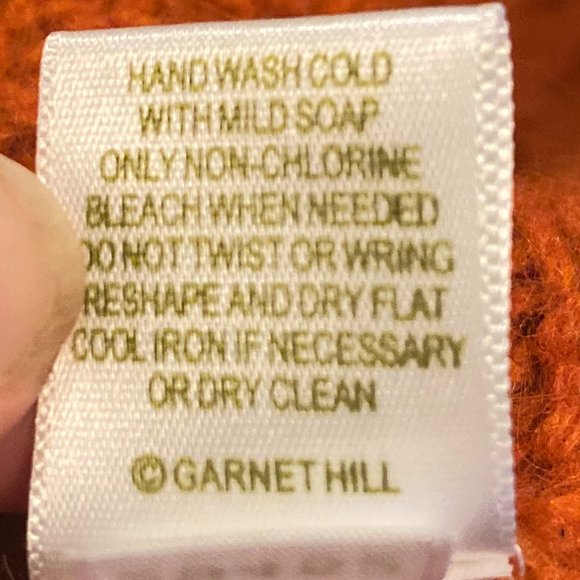 Garnet Hill Wool Angora Rib KnitSweater Burnt Orange Oversized Quiet Luxury-XS - Picture 15 of 15